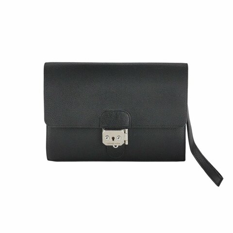 Hermes Sac ADepeches24插扣手拿包Togo牛皮銀扣89黑色