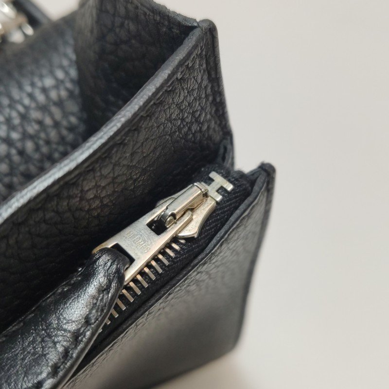 Hermes Sac ADepeches24插扣手拿包Togo牛皮銀扣89黑色-10