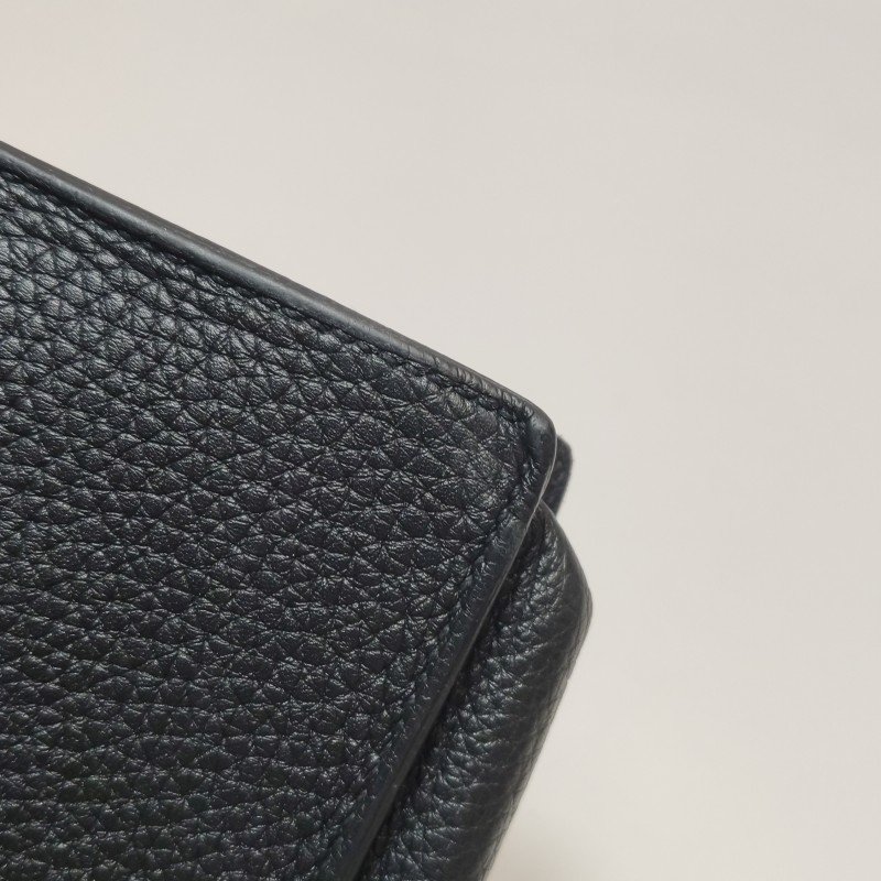 Hermes Sac ADepeches24插扣手拿包Togo牛皮銀扣89黑色-13