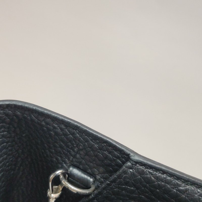 Hermes Sac ADepeches24插扣手拿包Togo牛皮銀扣89黑色-17