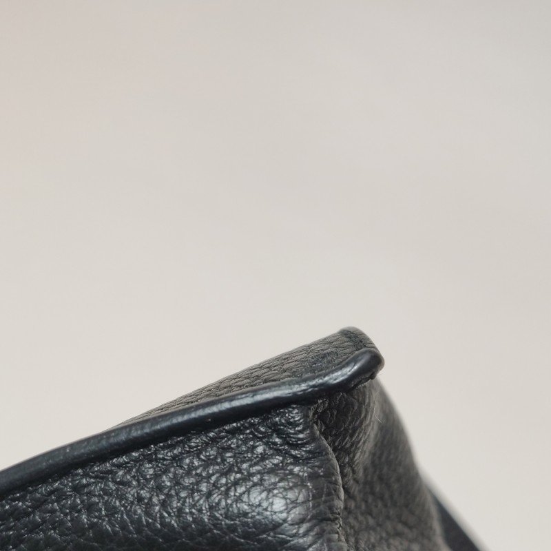 Hermes Sac ADepeches24插扣手拿包Togo牛皮銀扣89黑色-19