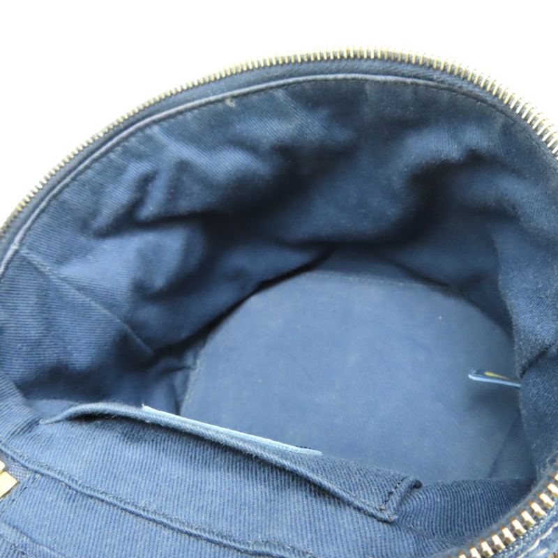 深藍色 丹寧布 vanity bag 鍊帶 化妝包 肩背包【CHANEL 香奈兒】 AS1336-5