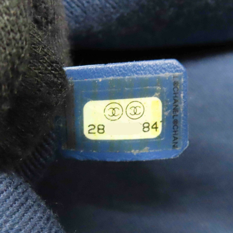 深藍色 丹寧布 vanity bag 鍊帶 化妝包 肩背包【CHANEL 香奈兒】 AS1336-7