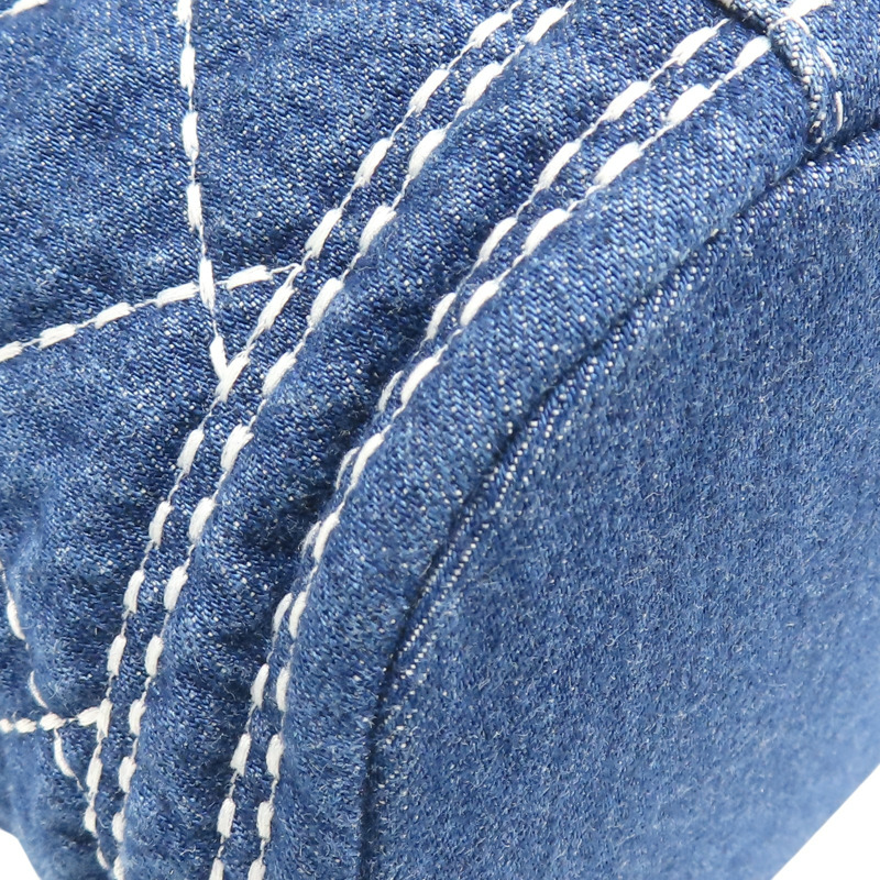 深藍色 丹寧布 vanity bag 鍊帶 化妝包 肩背包【CHANEL 香奈兒】 AS1336-12