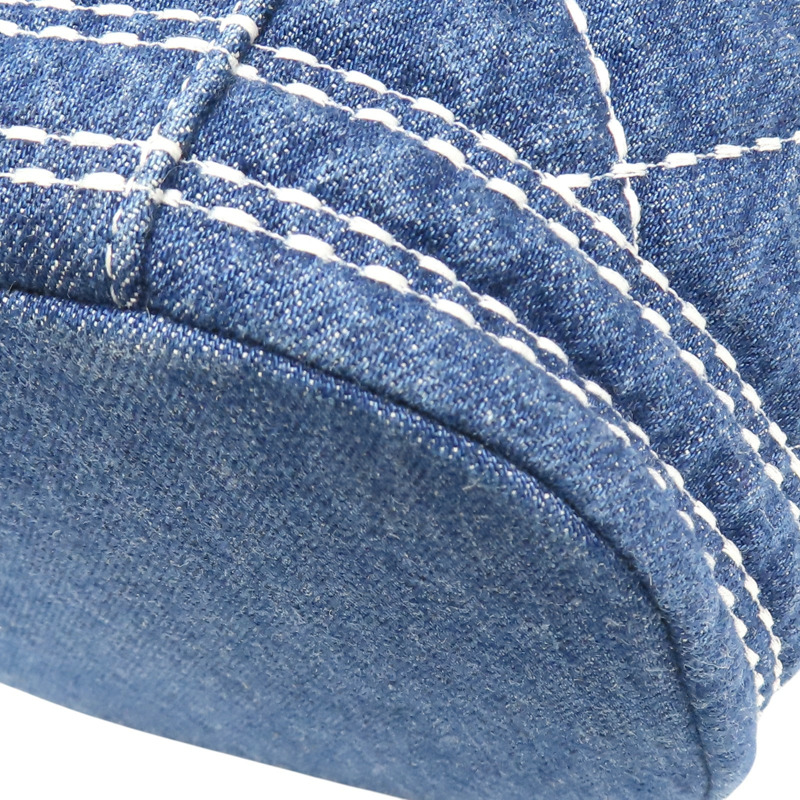 深藍色 丹寧布 vanity bag 鍊帶 化妝包 肩背包【CHANEL 香奈兒】 AS1336-13