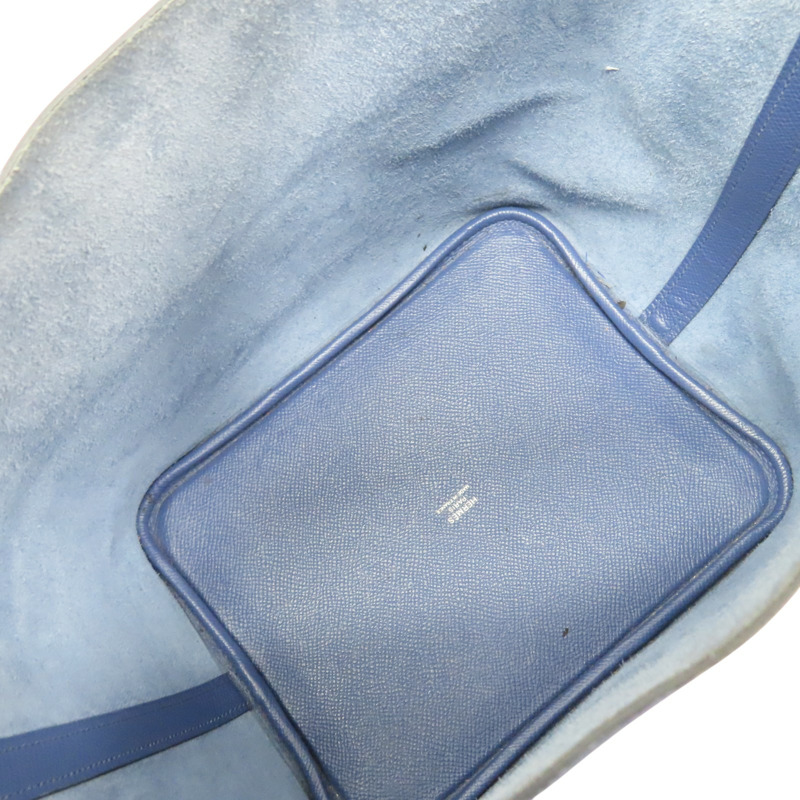 布萊頓藍色 EPSOM牛革 Picotin Lock MM Tresage 手提包 C刻 銀扣【HERMES 愛馬仕】-5