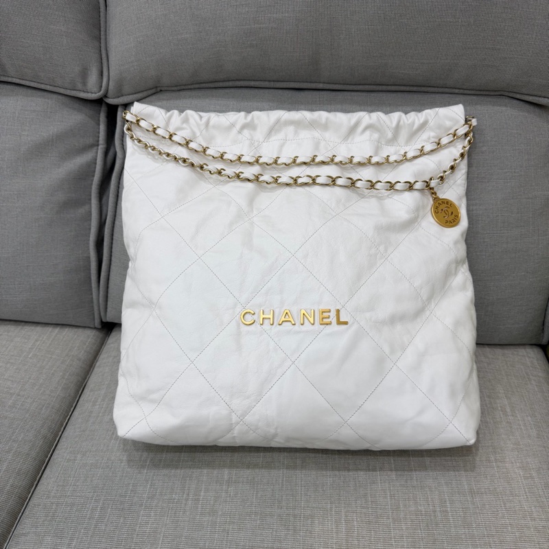 Chanel 22Bag白色大號-0