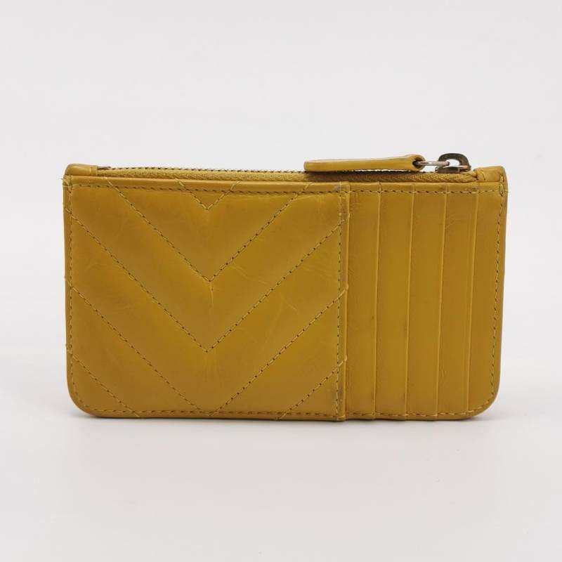 Chanel 2.55Bag油蠟皮純色V紋矩形旋扣卡包-3