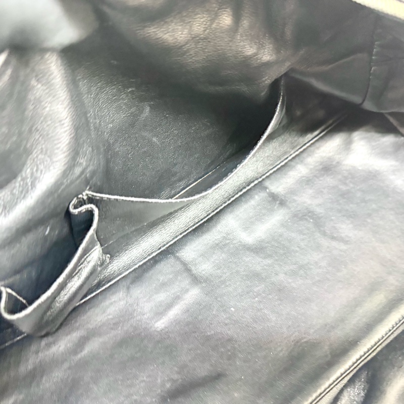 Chanel黑牛皮vintage 保齡球皮穿鏈包-21