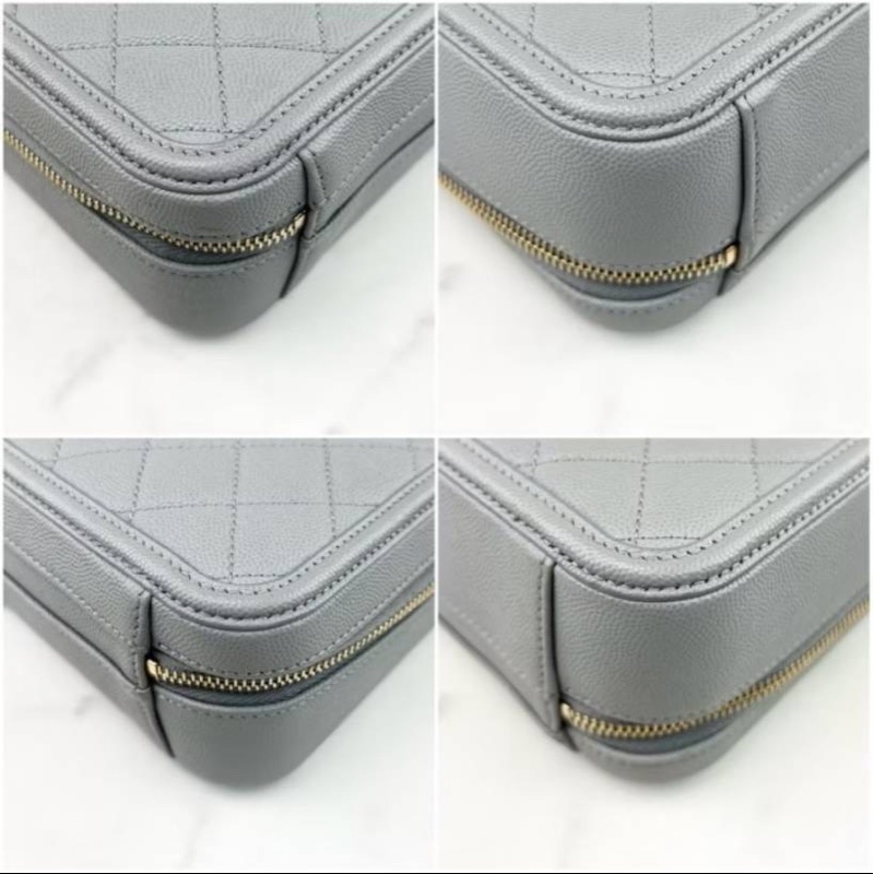 大全配台灣購證二手正品chanel A93343vanity case 21cm 相機包 荔枝牛-7