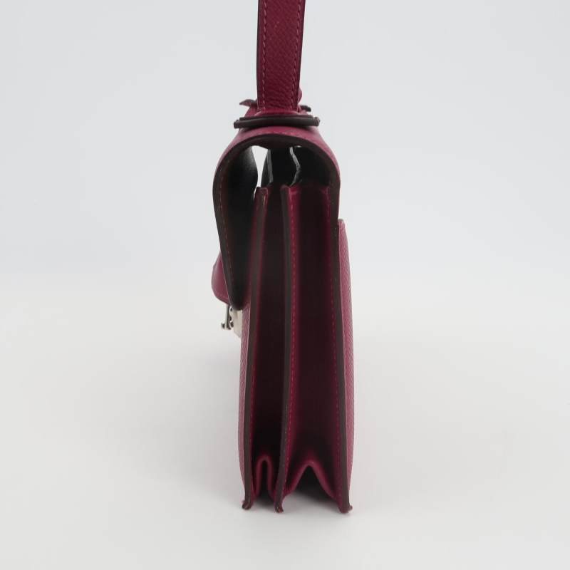 Hermes Illico斜挎包單肩包Epsom牛皮銀扣P9海葵紫框O刻-2