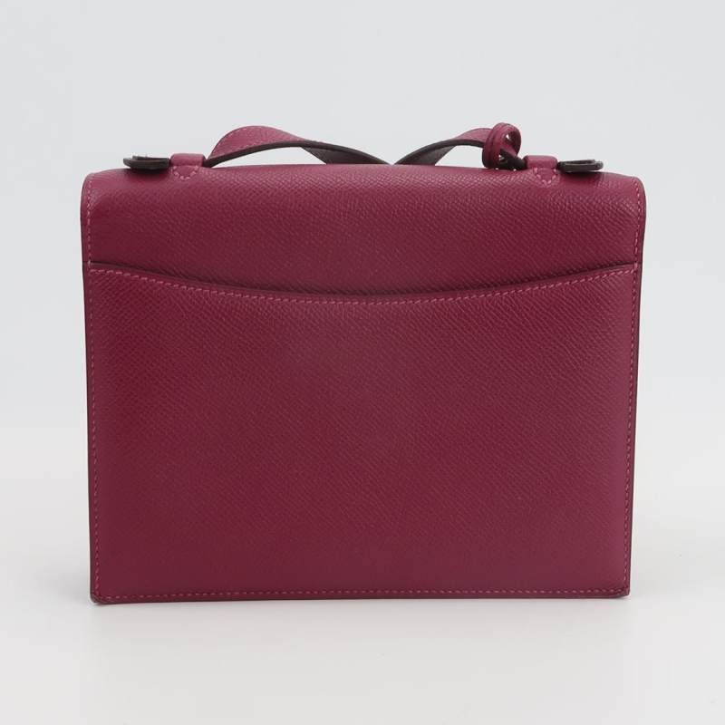 Hermes Illico斜挎包單肩包Epsom牛皮銀扣P9海葵紫框O刻-4