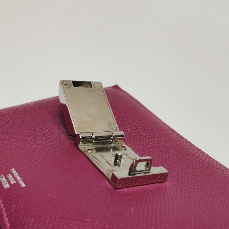 Hermes Illico斜挎包單肩包Epsom牛皮銀扣P9海葵紫框O刻-9