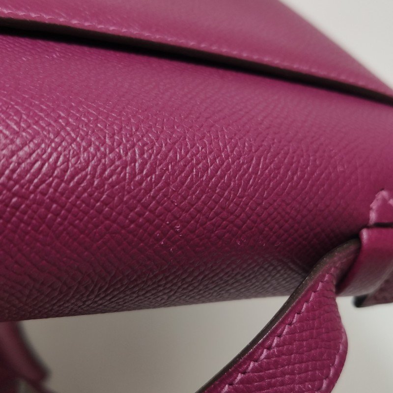 Hermes Illico斜挎包單肩包Epsom牛皮銀扣P9海葵紫框O刻-15