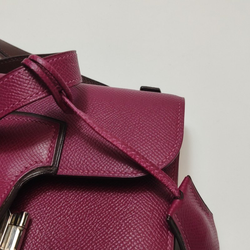 Hermes Illico斜挎包單肩包Epsom牛皮銀扣P9海葵紫框O刻-17