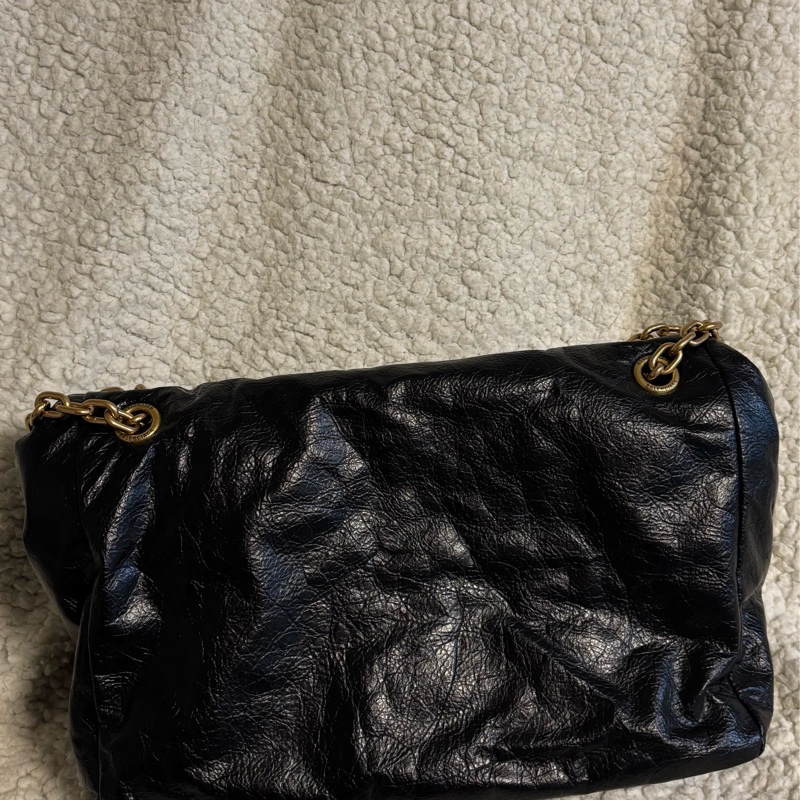 巴黎世家/Balenciaga MONACO系列 黑金鏈義大利牛皮單肩包-1