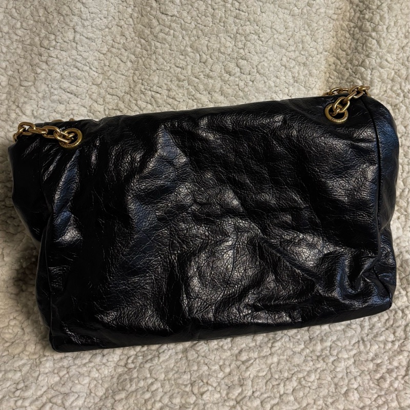 巴黎世家/Balenciaga MONACO系列 黑金鏈義大利牛皮單肩包-9