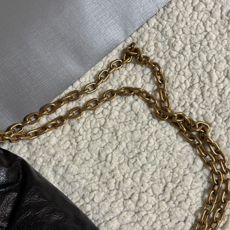 巴黎世家/Balenciaga MONACO系列 黑金鏈義大利牛皮單肩包-15