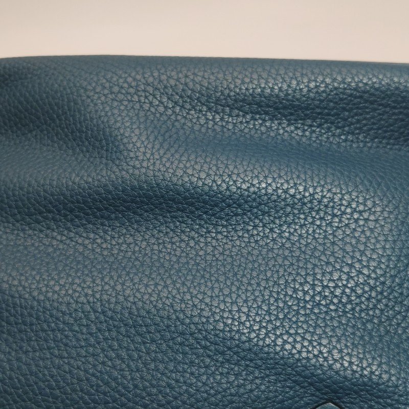 Hermes Toolbox26寬肩帶旋扣牛奶盒單肩包Clemence(TC)牛皮銀扣1P鴨子藍T刻-25