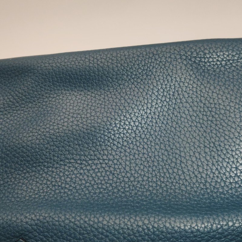 Hermes Toolbox26寬肩帶旋扣牛奶盒單肩包Clemence(TC)牛皮銀扣1P鴨子藍T刻-27