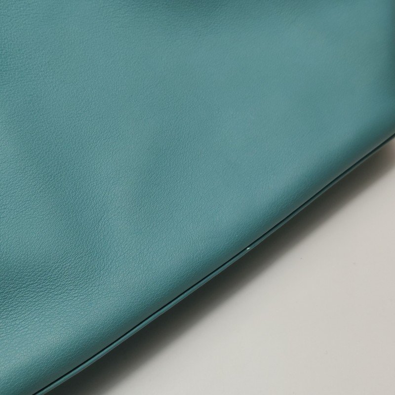 Hermes Toolbox26寬肩帶旋扣牛奶盒單肩包Swift牛皮銀扣75牛仔藍T刻-17