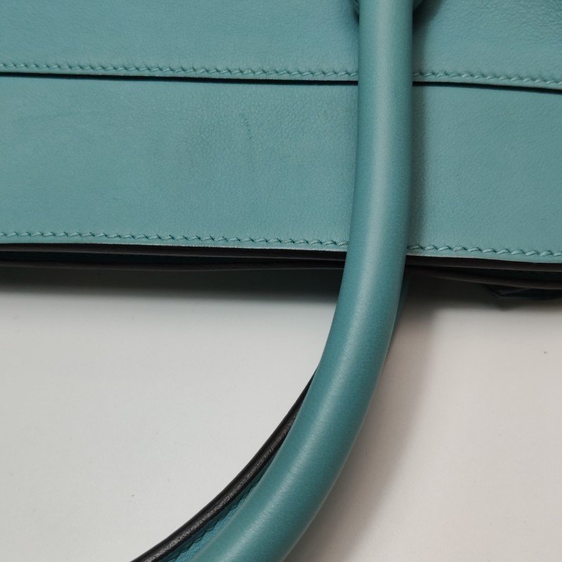 Hermes Toolbox26寬肩帶旋扣牛奶盒單肩包Swift牛皮銀扣75牛仔藍T刻-19