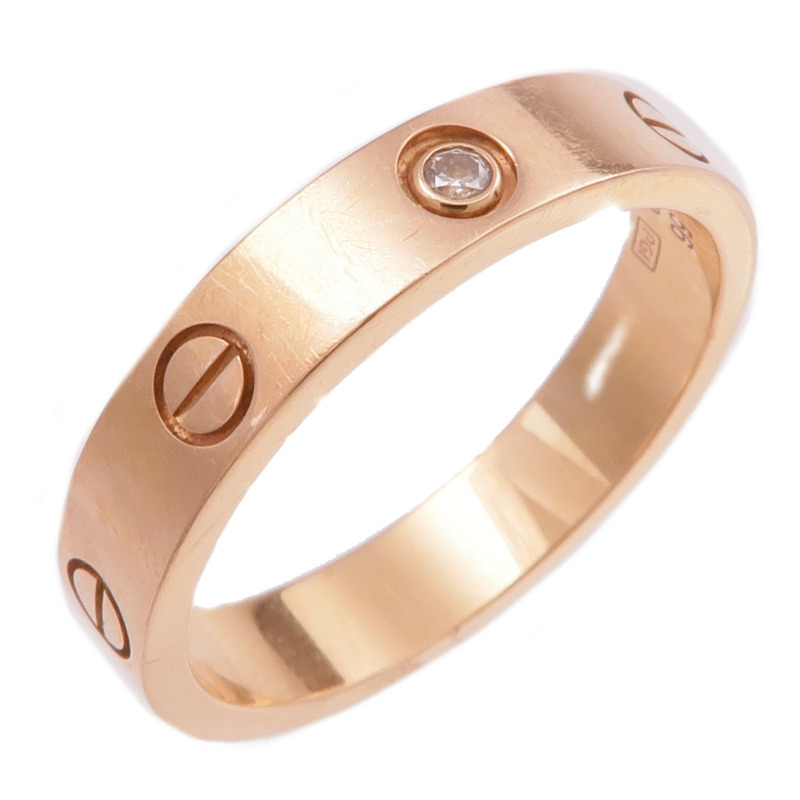 CARTIER 18K玫瑰金Love Ring鑽石戒指Cartier#56/US#7.5-0
