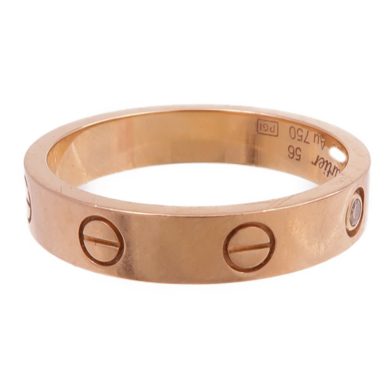 CARTIER 18K玫瑰金Love Ring鑽石戒指Cartier#56/US#7.5-3