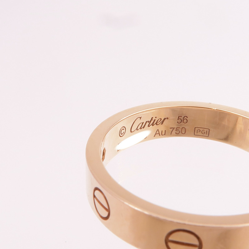 CARTIER 18K玫瑰金Love Ring鑽石戒指Cartier#56/US#7.5-4