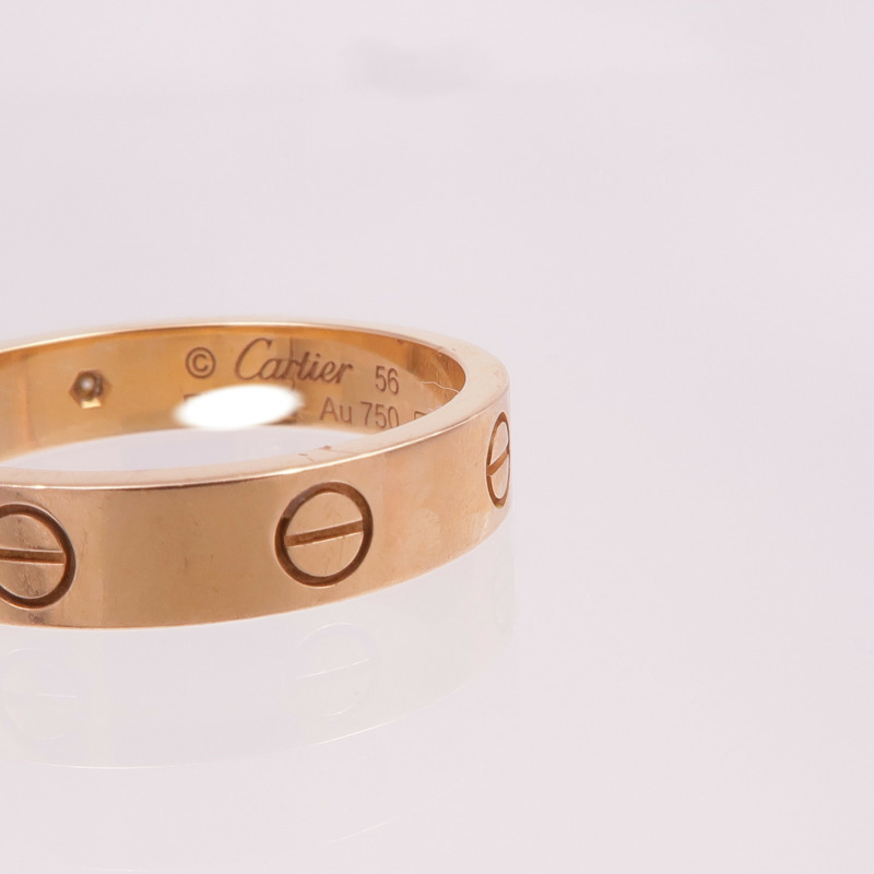 CARTIER 18K玫瑰金Love Ring鑽石戒指Cartier#56/US#7.5-8