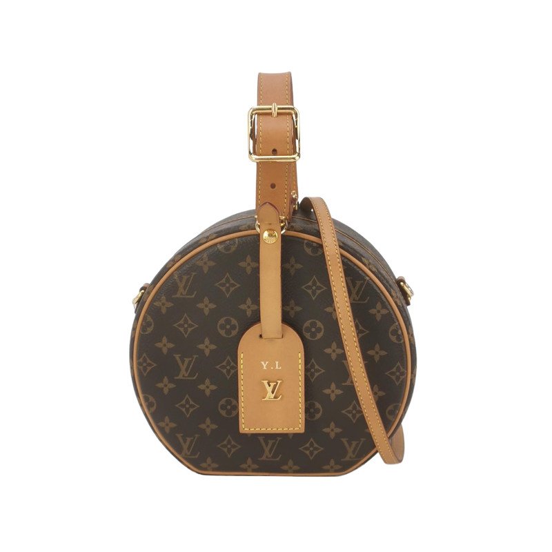 Louis Vuitton(LV)Boite Chapeau小號植鞣革Monogram印花圓餅包斜挎包單肩包-0