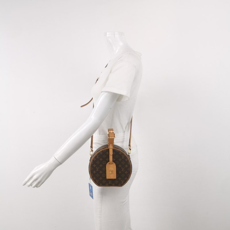 Louis Vuitton(LV)Boite Chapeau小號植鞣革Monogram印花圓餅包斜挎包單肩包-1