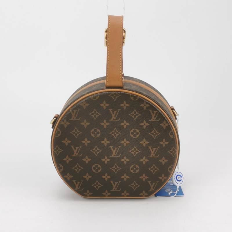 Louis Vuitton(LV)Boite Chapeau小號植鞣革Monogram印花圓餅包斜挎包單肩包-4