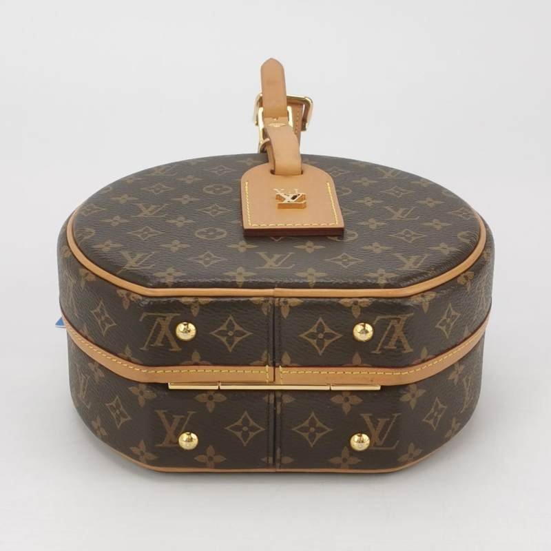 Louis Vuitton(LV)Boite Chapeau小號植鞣革Monogram印花圓餅包斜挎包單肩包-5