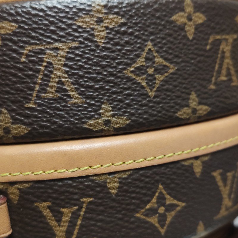 Louis Vuitton(LV)Boite Chapeau小號植鞣革Monogram印花圓餅包斜挎包單肩包-17