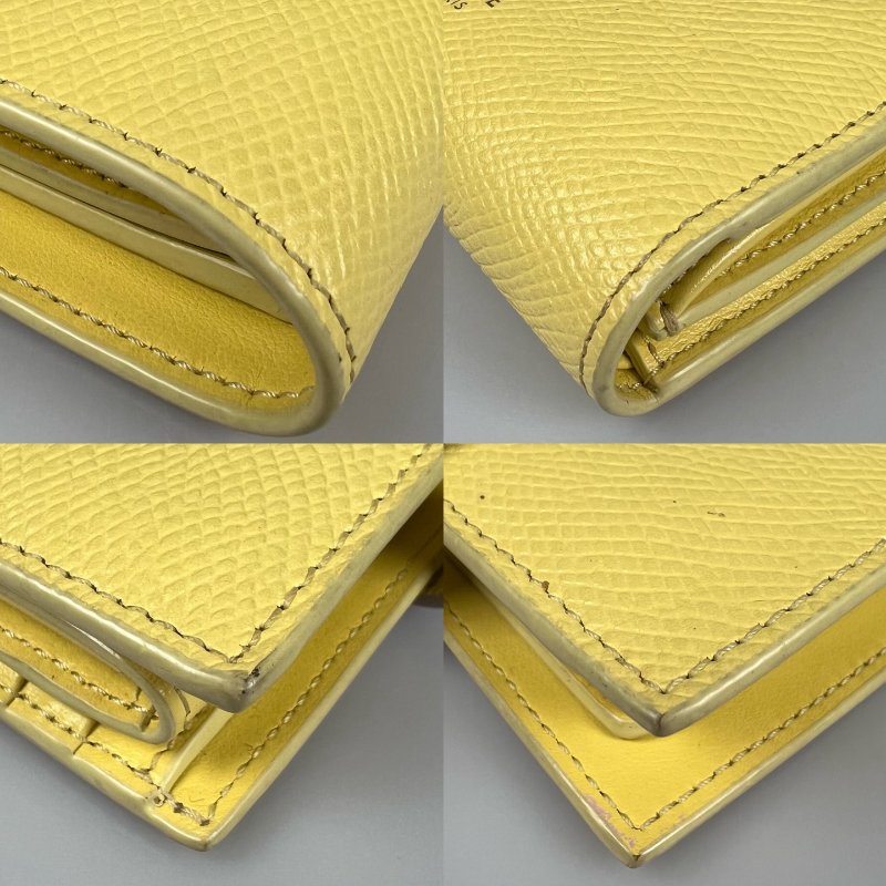 CELINE 黃拚灰釦式短夾-13