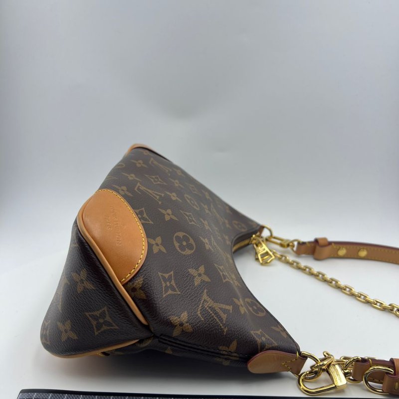 路易威登 BOULOGNE 老花金扣黃牛角單肩斜背兩用包-1