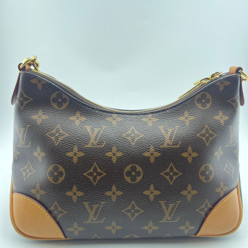 路易威登 BOULOGNE 老花金扣黃牛角單肩斜背兩用包-3