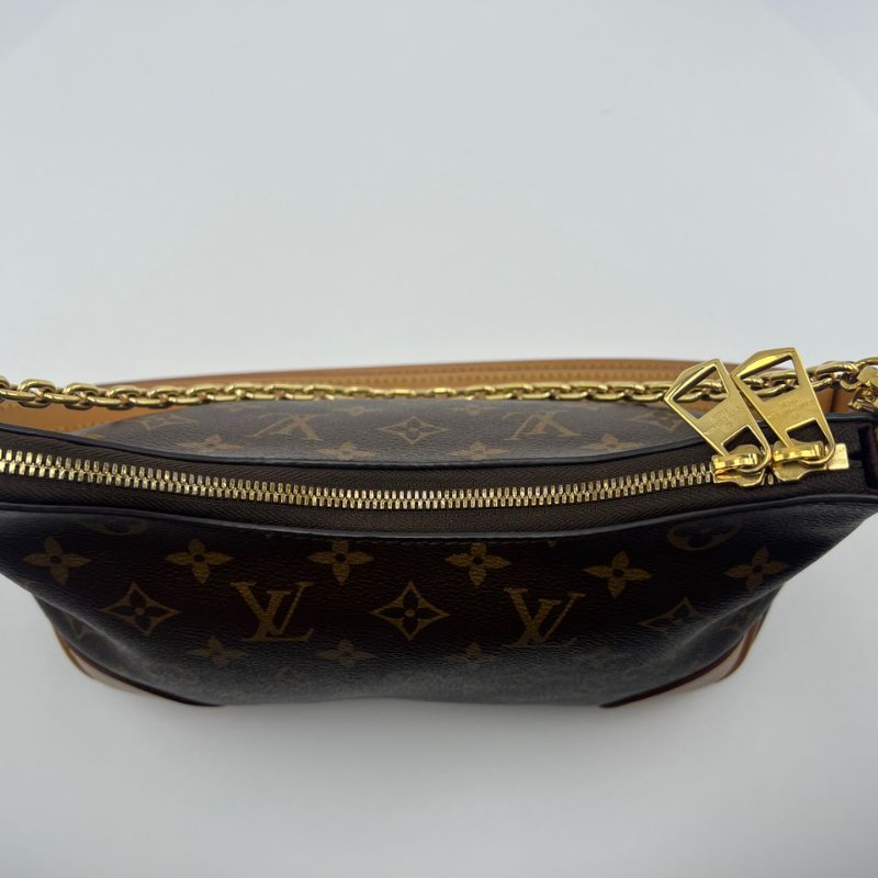 路易威登 BOULOGNE 老花金扣黃牛角單肩斜背兩用包-5