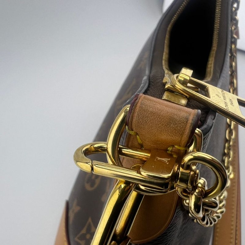 路易威登 BOULOGNE 老花金扣黃牛角單肩斜背兩用包-14