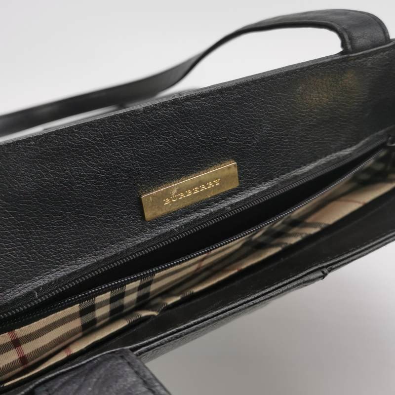 Burberry牛皮純色字母Logo子母包單肩包-8