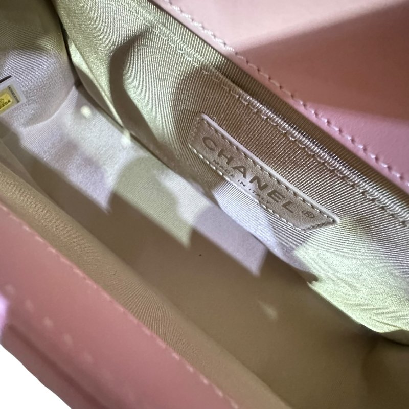 【美收精品】CHANEL粉色矽膠皮BOY 25 4-797-13