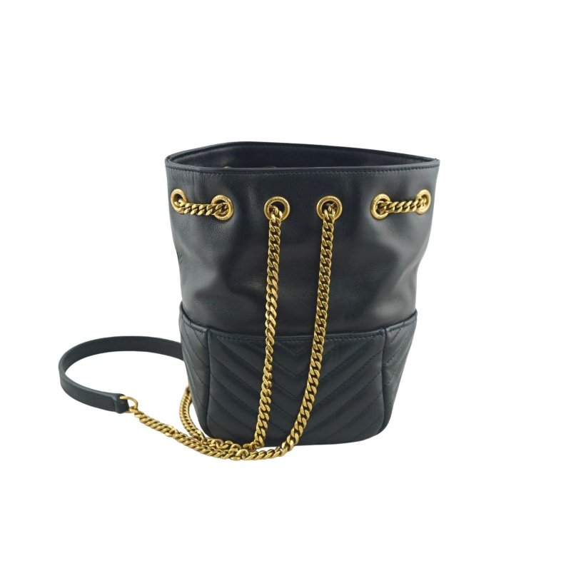 YSL Saint Laurent JOE 小羊皮鍊帶迷你水桶包 斜背包 (附購證)-4