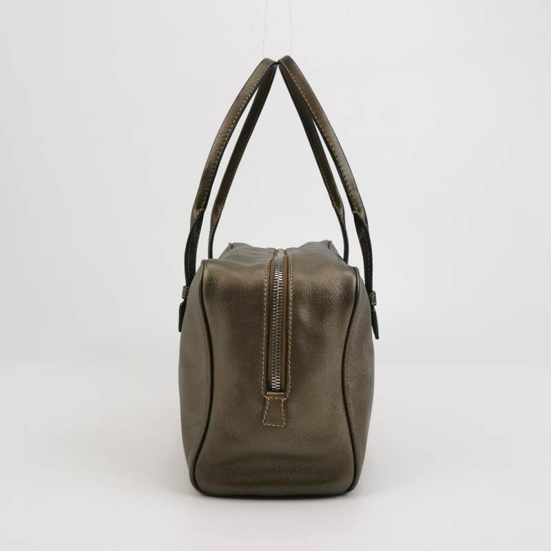 Loewe牛皮純色字母logo壓紋手提包-2