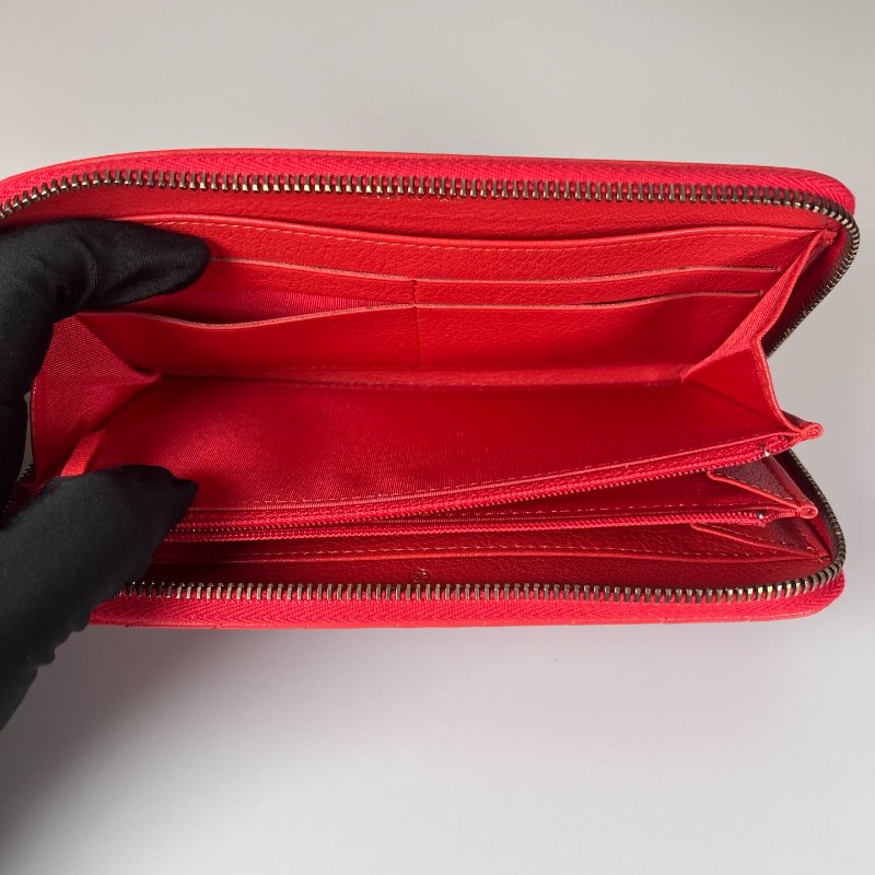 CHANEL Border stitchㄇ拉長夾 紅 22開-3