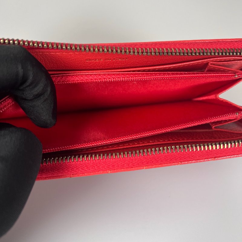 CHANEL Border stitchㄇ拉長夾 紅 22開-6