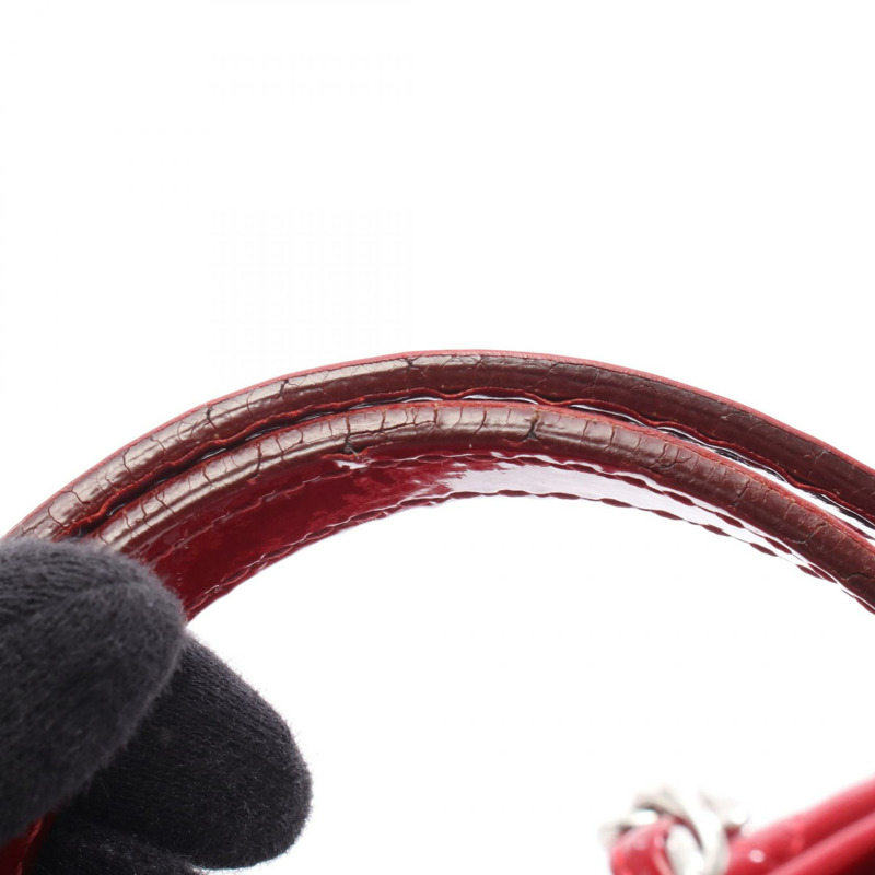 香奈兒 Mademoiselle 保齡球鏈條肩背包,漆皮紅色,SHW 二手女士-5