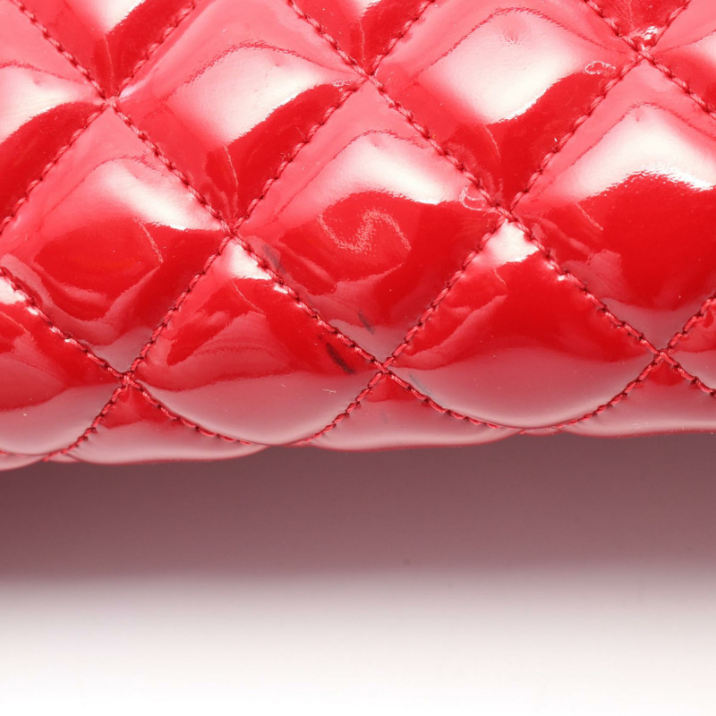 香奈兒 Mademoiselle 保齡球鏈條肩背包,漆皮紅色,SHW 二手女士-7