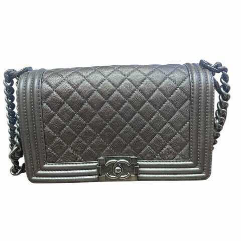 【美收精品】CHANEL銀灰色BOY 25 4-684