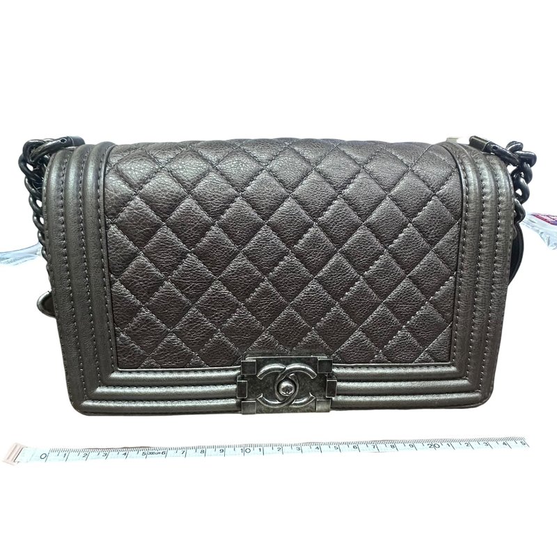 【美收精品】CHANEL銀灰色BOY 25 4-684-19
